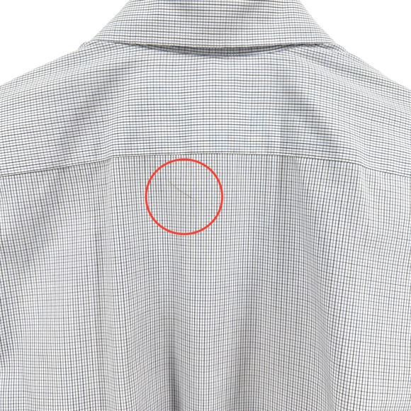 Lacoste Mens 42 Pre-Owned Dress Shirt LS Gingham Check Blue White Button Down - Picture 10 of 14